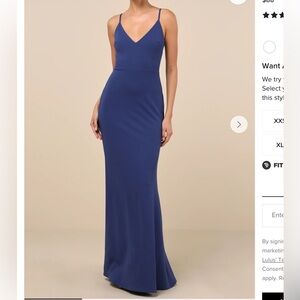 NWT Lulu's Royal Blue Formal Dress